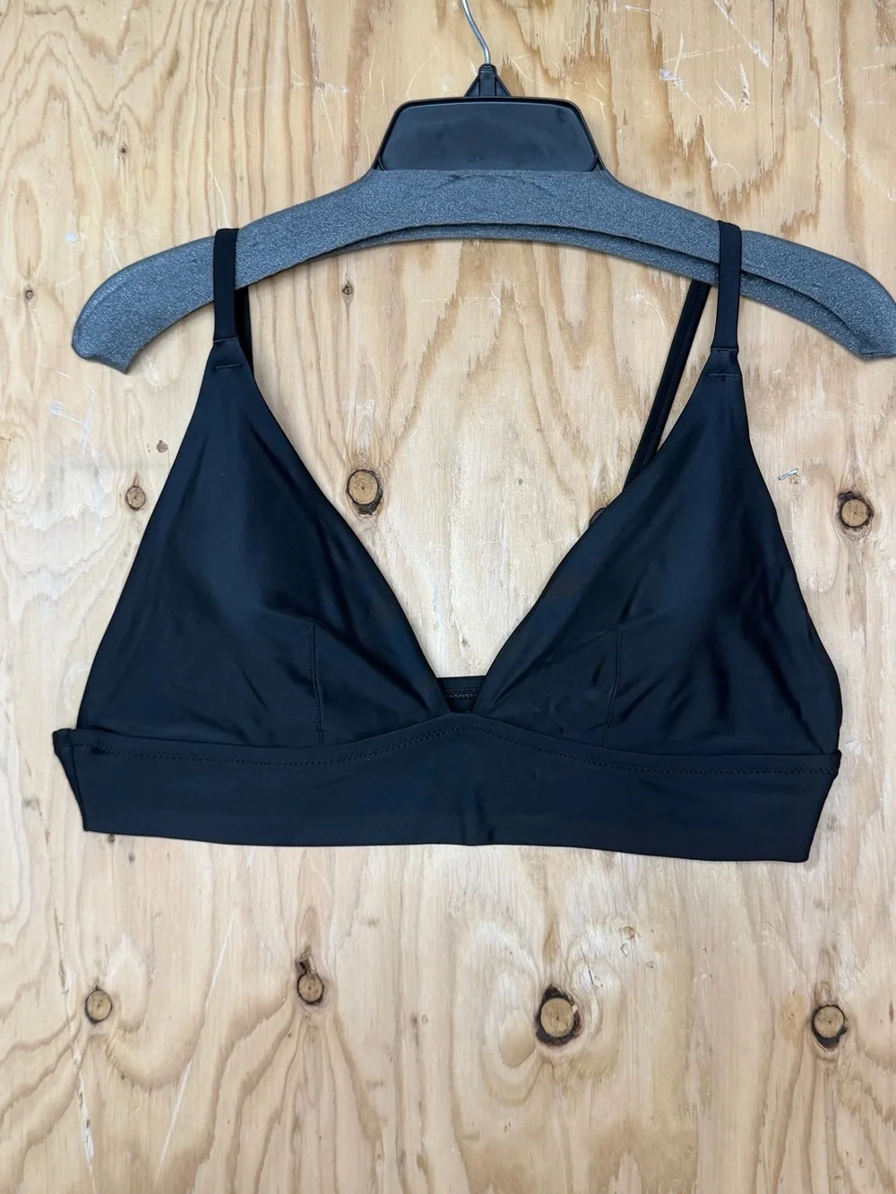 Aerie Black Longline Triangle Bralette Bikini Top UPF 50 XL